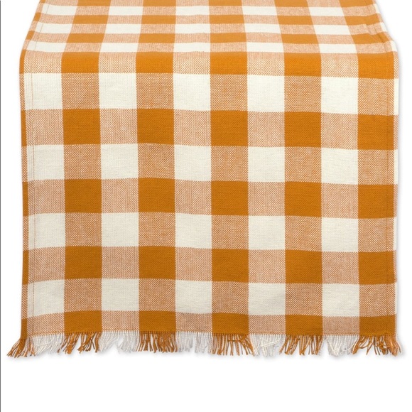 Burnt Orange Gingham Table Runner NWT - Picture 4 of 7